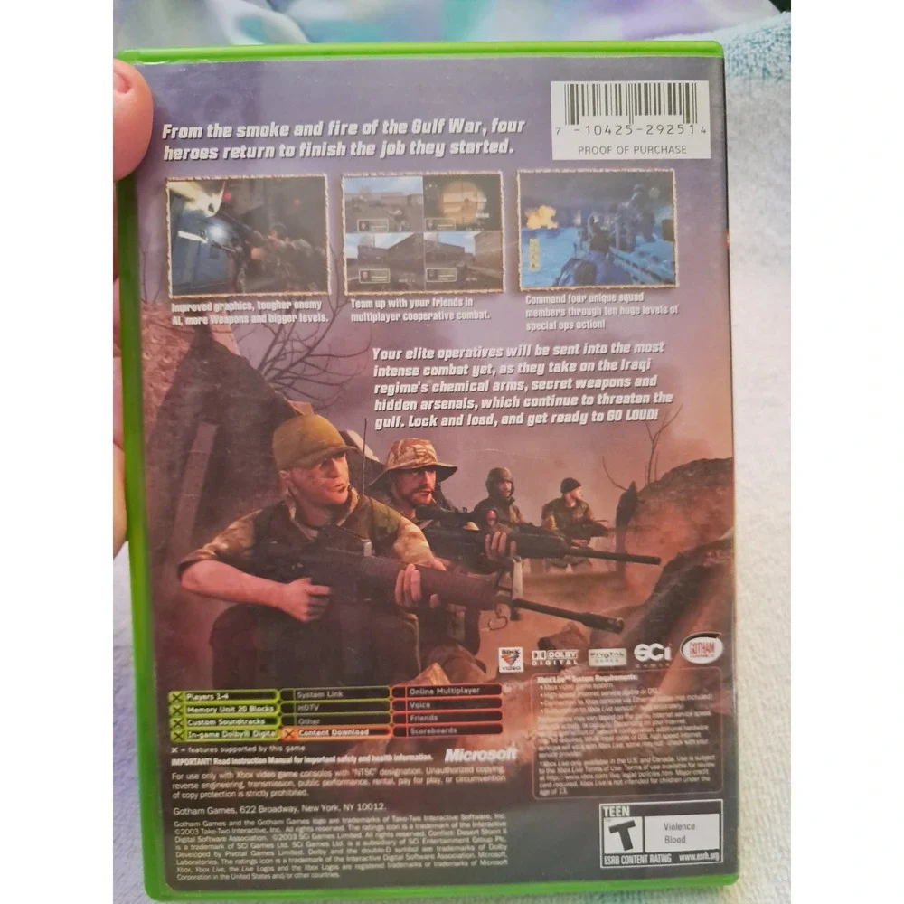 Conflict Desert Storm II Back to Baghdad Microsoft Xbox CIB Original Case Manual